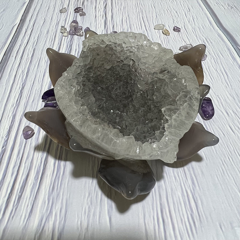 druzy agate lotus high quality, low price, many kinds of materials